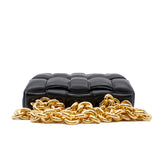 thumbnail Chain Cassette Padded Black Intreccio Lambskin Leather Crossbody Bag - L'UXE LINK