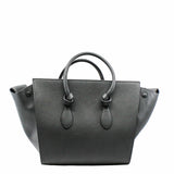 thumbnail TIE KNOT TAILLE MOYENNE CUIR TOTE BAG GREY - L'UXE LINK