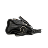 thumbnail Mini Le City Bag In Black Arena Storico Lambskin PHW With Logo Strap - L'UXE LINK