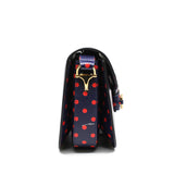 thumbnail 1955 Horsebit Bag in navy leather with red polka dots ghw - L'UXE LINK