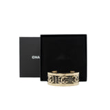 thumbnail Coco Mark In Grey Tweed Gold Bangle Size M - L'UXE LINK