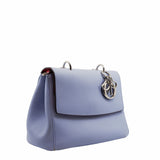 thumbnail Be Dior Flap Bag Medium Leather Blue And Red PHW - L'UXE LINK