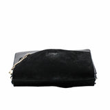 thumbnail Faye medium suede mix leather black ghw - L'UXE LINK
