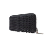 thumbnail long zip wallet with black studs in leather black phw - L'UXE LINK