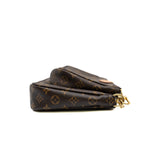 thumbnail Multi Pochette Accessoires with khaki strap in monogram ghw 2022+