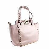 thumbnail ROCKSTUD TOTE PEBBLED SMALL LEATHER LIGHT PINK PHW - L'UXE LINK