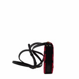 thumbnail Ayers-Paneled Embroidered Satin Shoulder Bag Black Red - L'UXE LINK