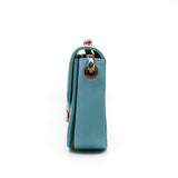 thumbnail Medium Thread Around Light Blue Grained Calfskin Quilted Cuba Top Handle Flap Bag GHW Seri 23 - L'UXE LINK