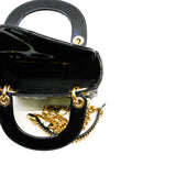 thumbnail mini lady dior in black patent ghw