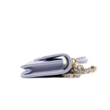 thumbnail mini chain clutch with top handle in lambskin purple ghw seri 31