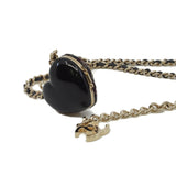 thumbnail heart mirror necklace in tweed grey/ghw - L'UXE LINK