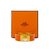 thumbnail Enamel Orange/Gold Clic Clac H Bracelet - L'UXE LINK