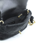 thumbnail Small Black Shearling Quilted Chunky Chain CC Flap Bag GHW Seri 30 - L'UXE LINK
