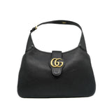 thumbnail Medium Aphrodite Black Calfskin Shoulder Bag - L'UXE LINK