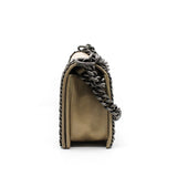 thumbnail Old Medium Leboy In Beige Calfskin Leather Chained Flap Bag PHW Seri 21 - L'UXE LINK