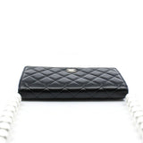 thumbnail Pearl Wallet On Chain In Black Calfskin Leather Crossbody Bag Seri 30 - L'UXE LINK