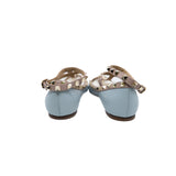 thumbnail Garavani Rockstud Pointed Toe Ballerina in leather baby blue ghw #38