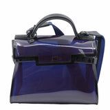 thumbnail Delvaux Tempete PVC Dark Night Satchel Navy De Prusse - L'UXE LINK