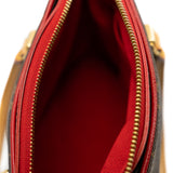thumbnail Pallas BB In Brown Monogram Canvas Red Leather Handbag GHW With Strap - L'UXE LINK