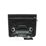 thumbnail Medium Black Lambskin Leather Cuba Car Cosmetic Case PHW Seri 23 - L'UXE LINK