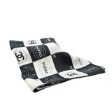 thumbnail 65x65 silk scarf with cc logo in balck/white
