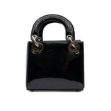 thumbnail Mini Lady Dior Handbag Patent Leather Black PHW With Strap 2015 - L'UXE LINK