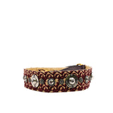thumbnail Oblique Studded Shoulder Strap Burgundy - L'UXE LINK