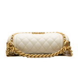 thumbnail Small Leboy with Chain in Caviar White Ghw Seri #UJCP - L'UXE LINK