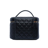 thumbnail Vanity Case In Black Caviar Leather Quilted Handbag GHW Seri 28 - L'UXE LINK