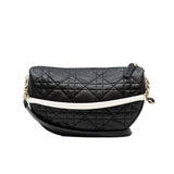 thumbnail Medium Black Lambskin Cannage Dior Vibe Hobo Bag GHW - L'UXE LINK