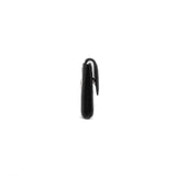 thumbnail Black Calfskin Trifold Snap Flap Long Wallet PHW - L'UXE LINK