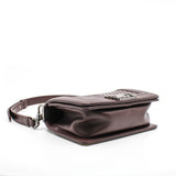 thumbnail Small Chevron Leboy In Lambskin Burgundy Flap Bag PHW Seri 19 - L'UXE LINK