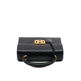 thumbnail padlock top handle bag in double G leather black ghw - L'UXE LINK