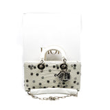 thumbnail D-Joy Bag in white Crocodile with crystal flower PHW