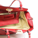 thumbnail Rockstud Tote Pebbled Small Leather Red PHW - L'UXE LINK