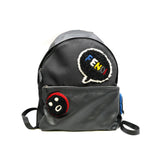 thumbnail Shearling Emoticon Black Leather/Nylon Backpack PHW - L'UXE LINK