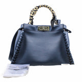 thumbnail peekaboo medium navy with twilly and strap PHW - L'UXE LINK