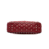 thumbnail Medium Rockstud Spike Flap Bag Nappa Leather Red GHW - L'UXE LINK