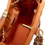 thumbnail 23A Small Quilted Calfskin CC Chain Bucket Backpack Orange Ghw Seri J5NX - L'UXE LINK