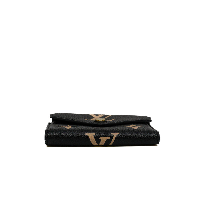 Victorine Wallet in leather black ghw