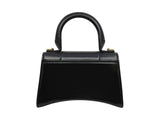 thumbnail Hourglass XS With Strap In Shiny Calfskin Black GHW - L'UXE LINK