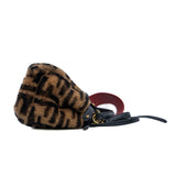 thumbnail Mini Peekaboo Brown Sheepskin Bag GHW With Strap - L'UXE LINK