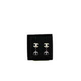 thumbnail 16S CC Pearl Black PVC Airplane Pendant Earrings - L'UXE LINK