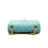 thumbnail Blue Quilted Velvet Mini 2.55 Reissue 224 Flap Bag GHW Seri 29 - L'UXE LINK