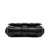 thumbnail Chain Cassette Padded Black Intreccio Lambskin Leather Crossbody Bag - L'UXE LINK