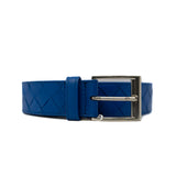 thumbnail Blue Intrecciato Calfskin Belt PHW 95cm - L'UXE LINK