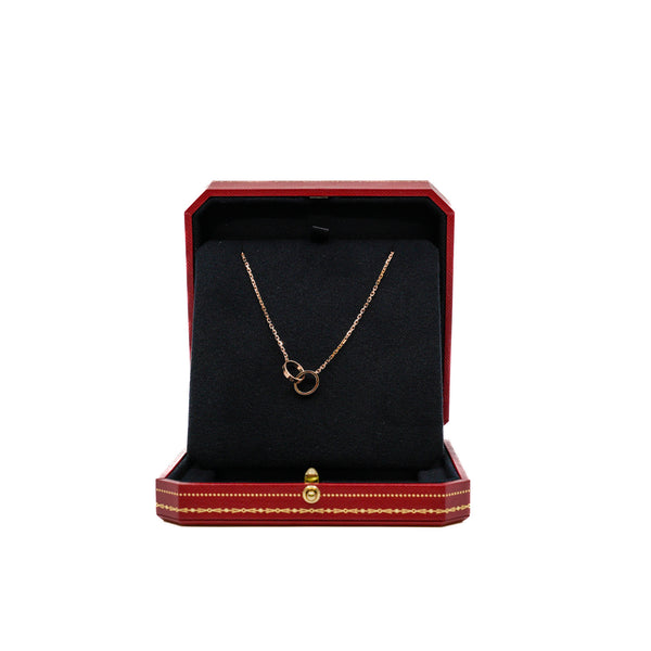 love necklace with half diamond necklace in 18 rg #PYY319