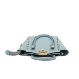 thumbnail small tote with rockstuds in leather blue ghw - L'UXE LINK