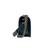 thumbnail Medium Dark Green Leboy Cordoba Paris Dallas Embossed Leather Flap Bag Ruthenium Hardware Seri 19 - L'UXE LINK