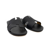 thumbnail Chypre sandal in leather black #42 - L'UXE LINK
